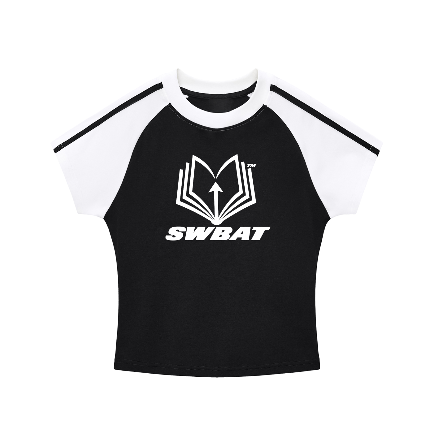 Contrast Stripes Bodycon Raglan  Sleeve T-Shirt