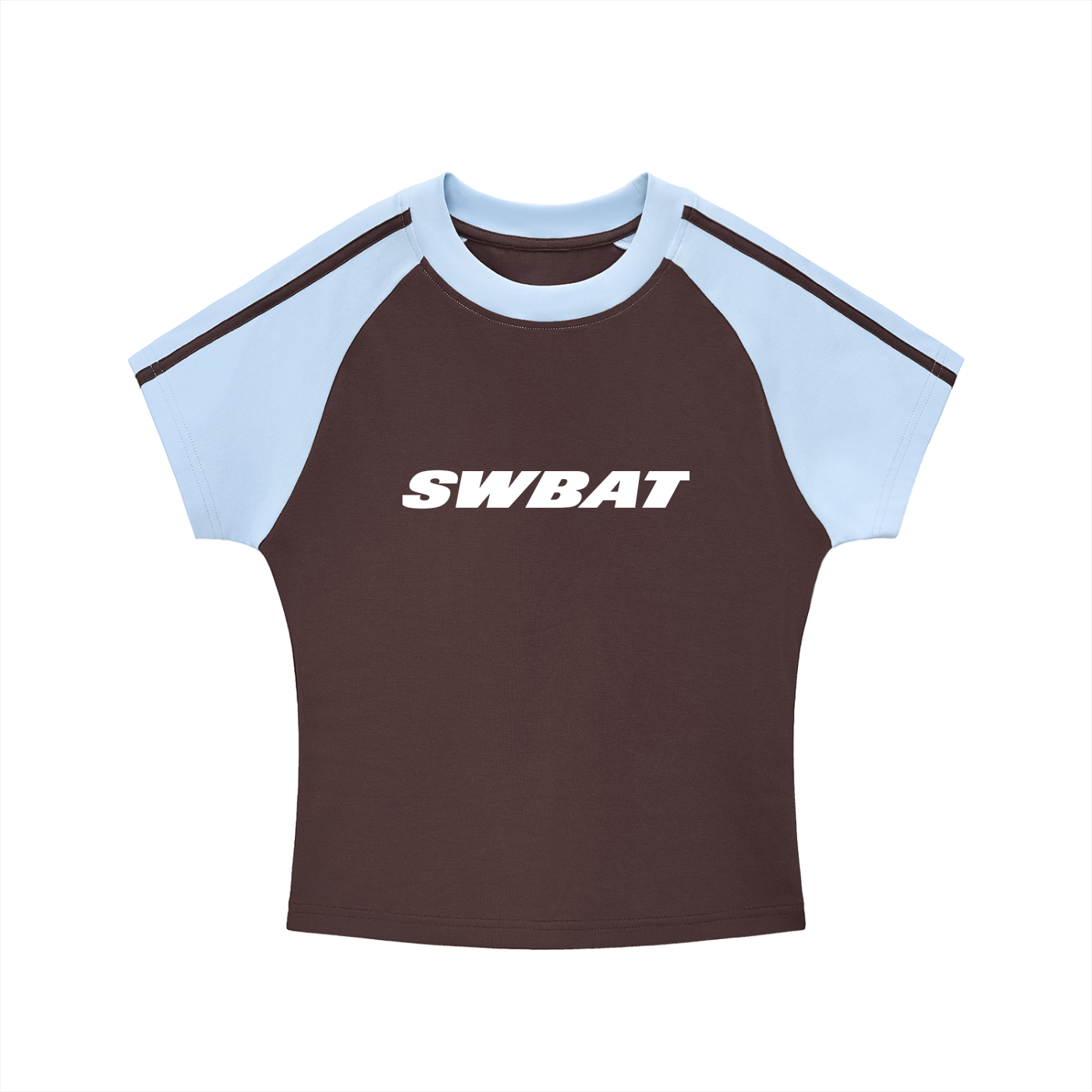 Contrast Stripes Bodycon Raglan  Sleeve T-Shirt